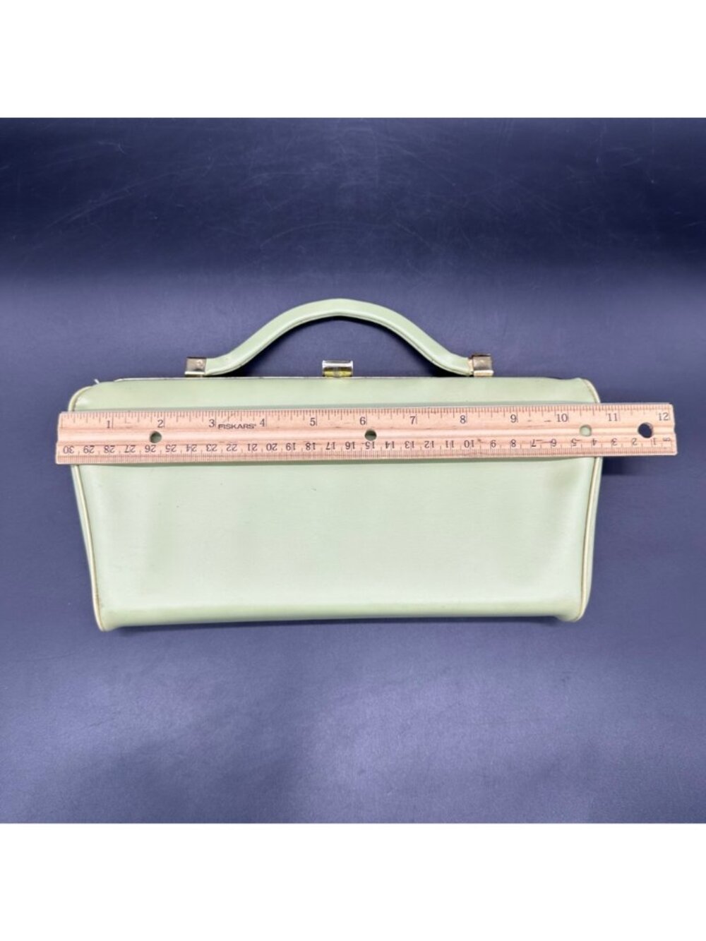 Vintage Green Clutch Purse Handbag Mid Century Retro Fashion Convertible Handle - Picture 11 of 13